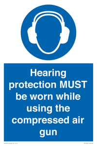 Hearing protection MUST be worn while using the compressed air gun